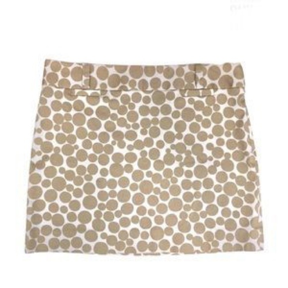 J Crew White/Tan Bubble Dots Style 23276 Skirt 8 - Picture 1 of 11
